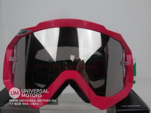Очки Scott MX Hustle SGL rubine red / white / silver chrome works
