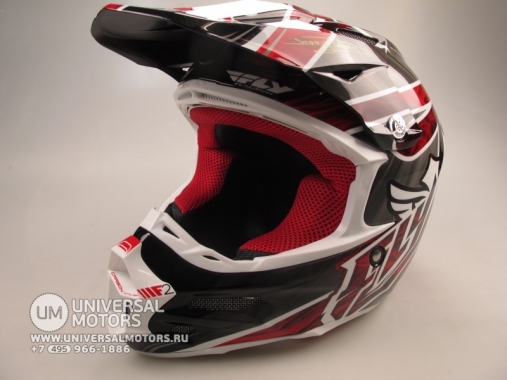 Шлем (кроссовый) FLY RACING F2 CARBON ACETYLENE белый/красный глянцевый (2015)