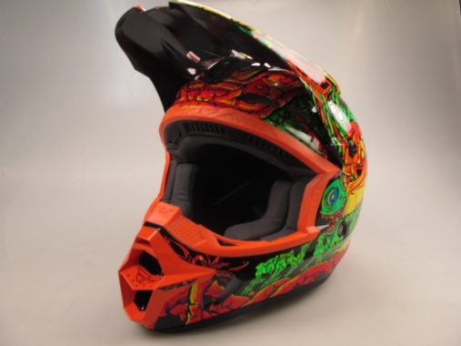 Шлем детский (кроссовый )Fly Racing  Kinetic Jungle оранжевый/зеленый