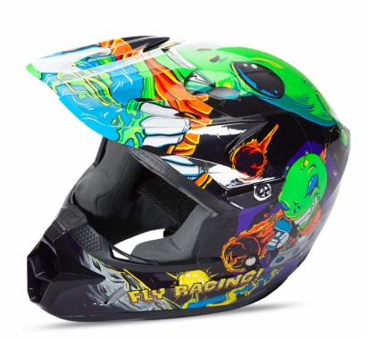 Шлем детский (кроссовый) Fly Racing KINETIC INVAZION YOUTH зеленый/черный/глянцевый