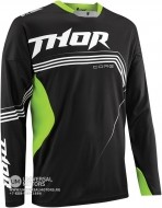 Джерси THOR CORE BEND BLACK/FLO GREEN JERSEY