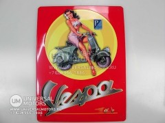 Знак винтажный VESPA PIN UP, 30 x 40см