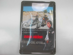 Панно винтажное (как в МОТО-барах, эстамп (сталь) +краска) 30*20 см EASY RIDER , черный фон