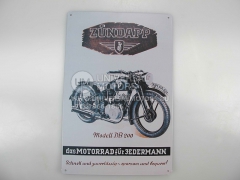 Панно винтажное (как в МОТО-барах, эстамп (сталь) +краска) 30*20 см ZUNDAPP MODEL DB200