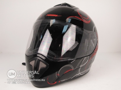 Шлем RSV Racer Flair, чёрно-серебряно-красный (Flair Black)