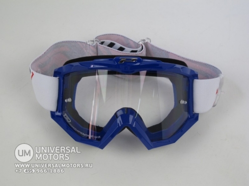 Очки кроссовые PROGRIP RACE LINE (CLEAR LENS) синие