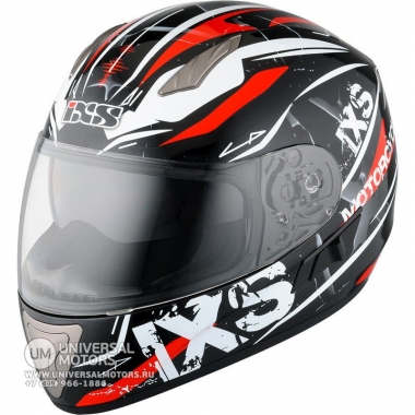 Шлем IXS интеграл HX 1000 STRIKE черно-бело-красный